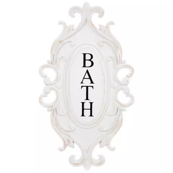 Other - White Bath Ornate Wood Wall Decor